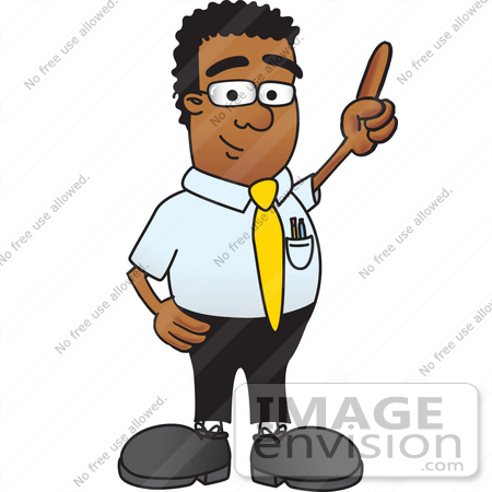 Art Graphic Of A Geeky African American Businessman Cartoon Character