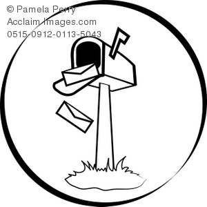 Black And White Clip Art Illustration Of An Open Mailbox