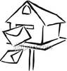 Black And White Mailbox   Royalty Free Clipart Picture