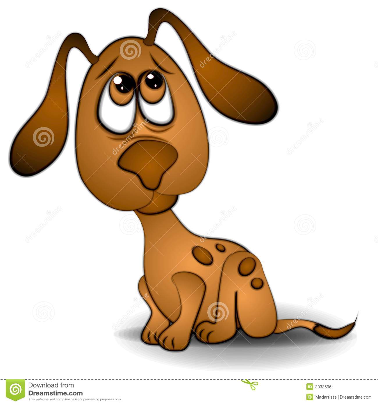 Clip Art Illustration Of A Very Sad Or Scared Looking Dog Or Puppy