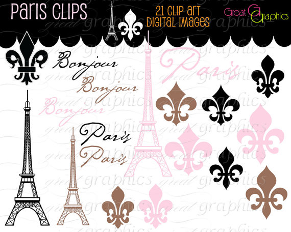     Clip Art Pink Eiffel Tower Clipart Digital Clip Art Pink Paris Clipart