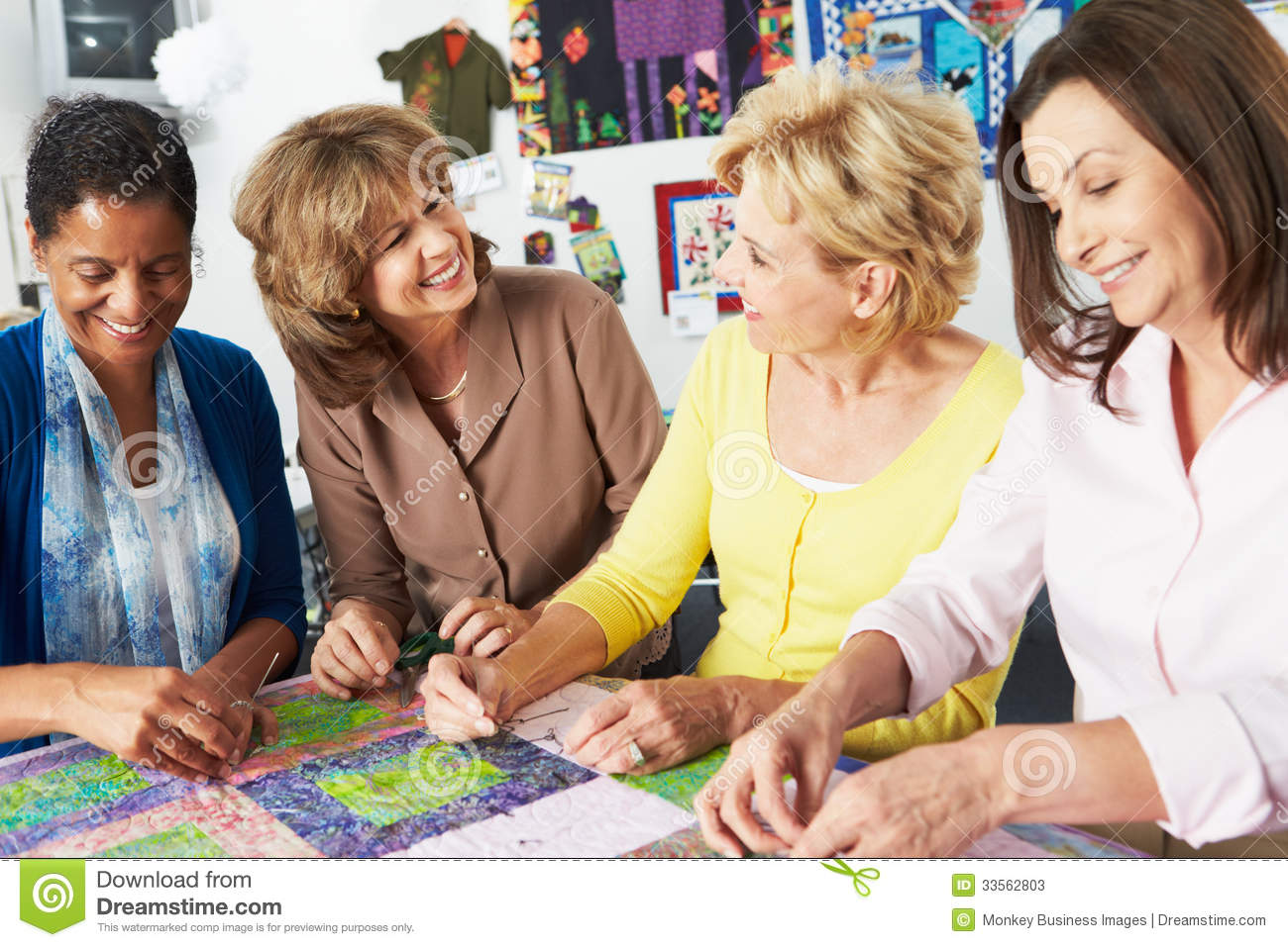 Group Of Women Talking Clipart Group Of Women Making Quilt