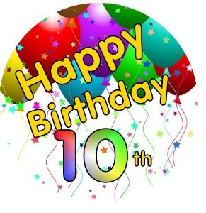 Happy 10th Birthday Cake Topper Sugar Icing 7 5  Amazon Co Uk