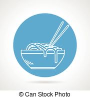 Noodles Blue Round Vector Icon   Blue Round Vector Icon With