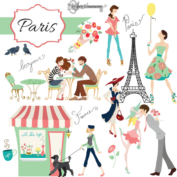 Paris Digital Clipart Set   Graphics On Creative Market