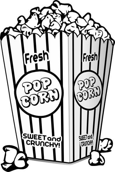 Popcorn Black And White Clip Art At Clker Com   Vector Clip Art Online