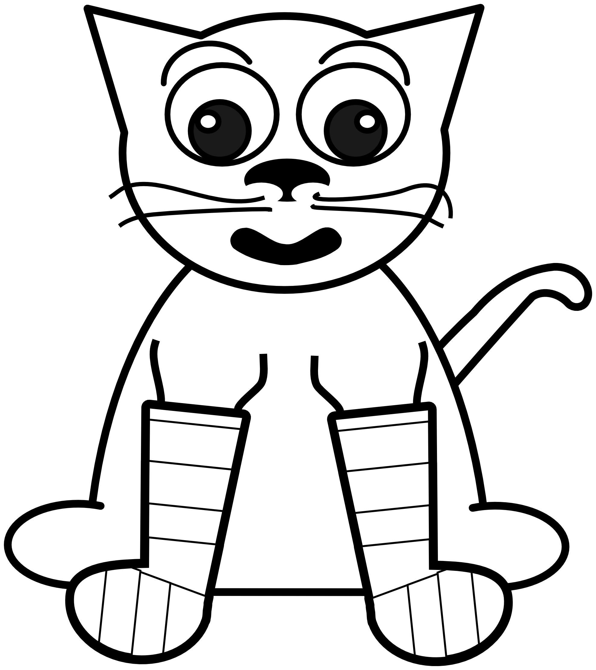 Rainbow Clipart Black And White Cat In Rainbow Socks Bw Black White    