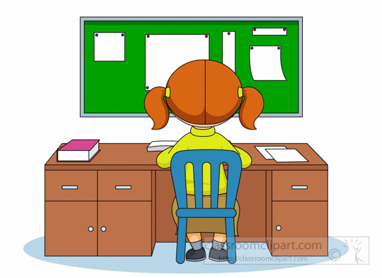 Student Sitting At Desk To Study Clipart 6212   Classroom Clipart