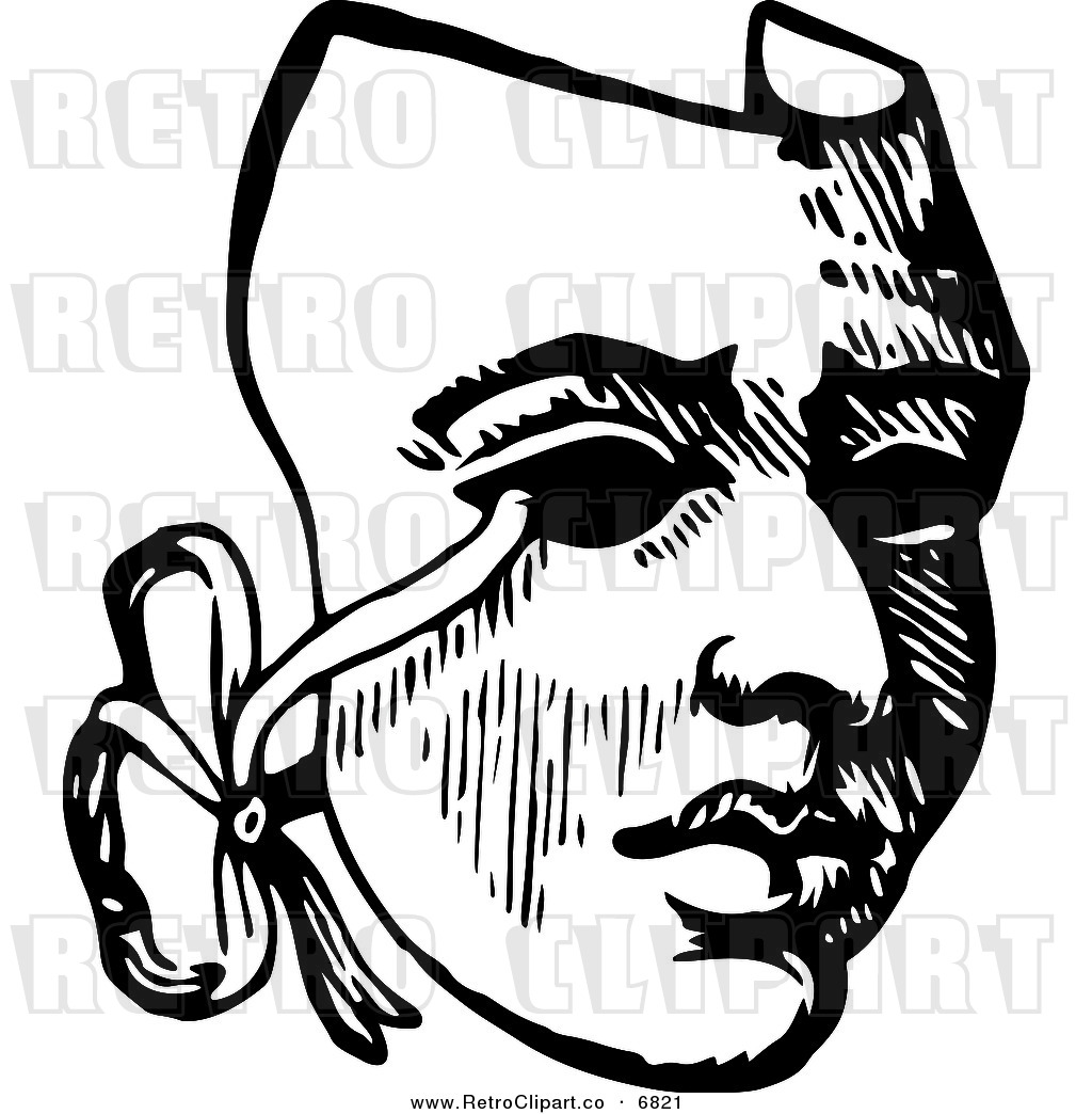 Theater Clipart Black And White Vector Clipart Of A Retro Black And    