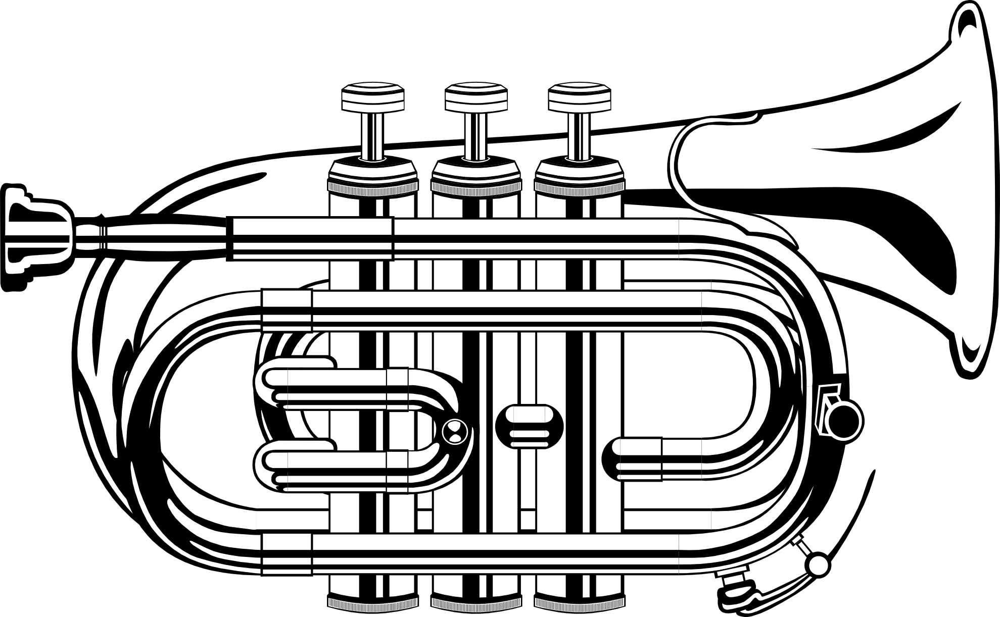 Trumpet Clip Art Black And White   Clipart Panda   Free Clipart Images