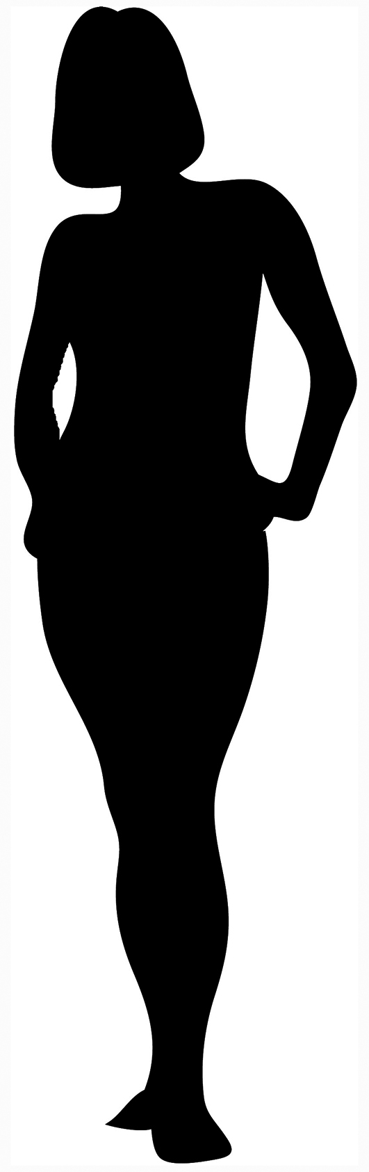 Woman Silhouette Black Outline Female Chubby Woman Silhouette Black
