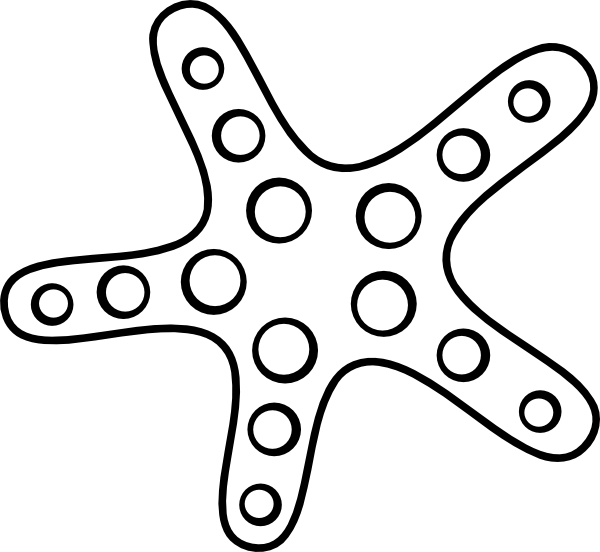 Black   White Starfish Clip Art At Clker Com   Vector Clip Art Online