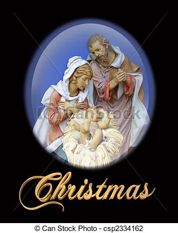 Christmas Nativity Scene Of The Holy Family In Glass Orb For Religious