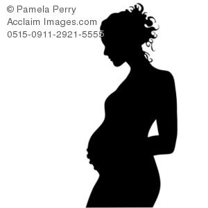 Clip Art Illustration Of A Silhouette Of A Pregnant Woman   Acclaim
