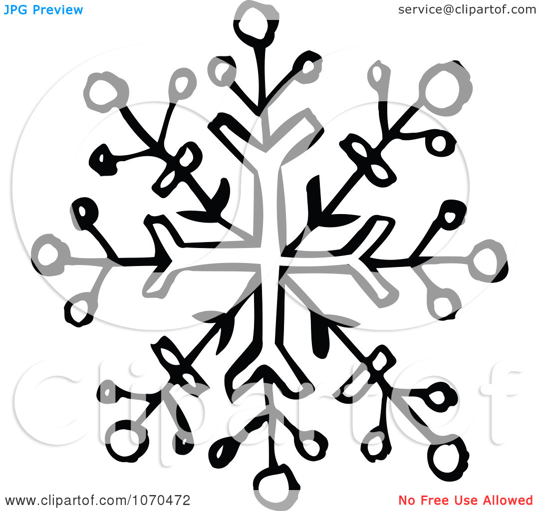 Clipart Black And White Snowflake   Royalty Free Vector Illustration