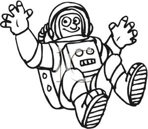 Clipart Image Of Black And White Astronaut