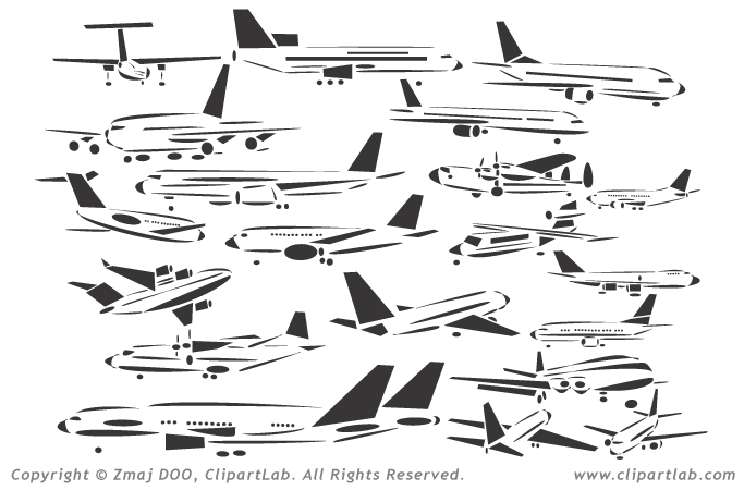Commercial Airplane Clipart