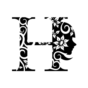 Design Of Flower Clipart   Black Alphabet H With White Background