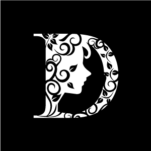     Design Of Flower Clipart   White Alphabet D With Black Background