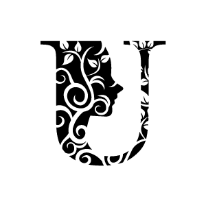 Flower Clipart   Black Alphabet U With White Background   Download