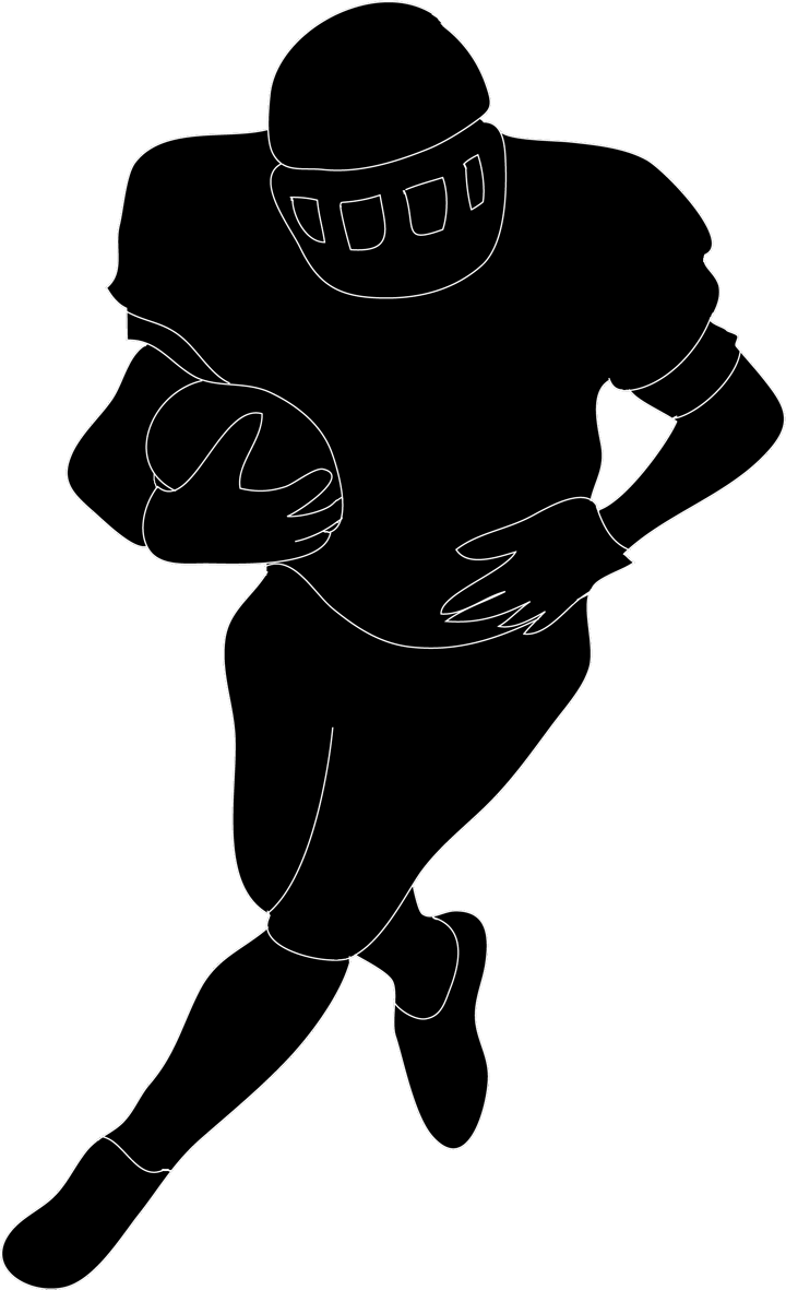 Football Player Clipart Black And White Football Silhouette Black