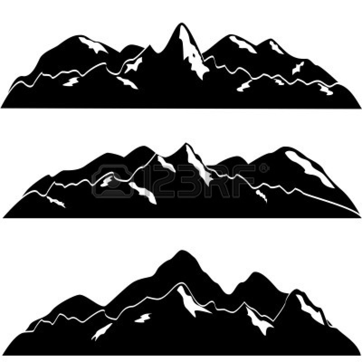 Mountain River Clip Art Black And White Berg Clipart 10417052 Mountain    