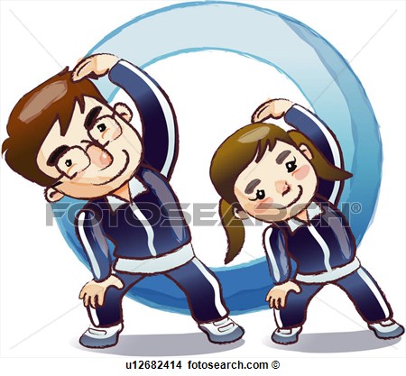 Physical Education Class Student Stretching Exercising Suit Pe Class