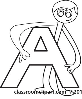 School   Alphabet Letter A Outline   Classroom Clipart