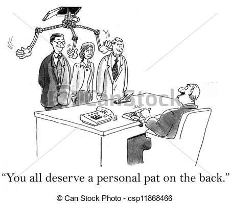 Stock Illustration   A Personal Pat On The Back From Boss