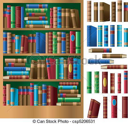 Vector Clip Art Of Bookshelf   A Shelf Full Of Books Also Included Are