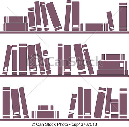 Vector Clip Art Of Vector Books On Shelf Illustration   Books On The