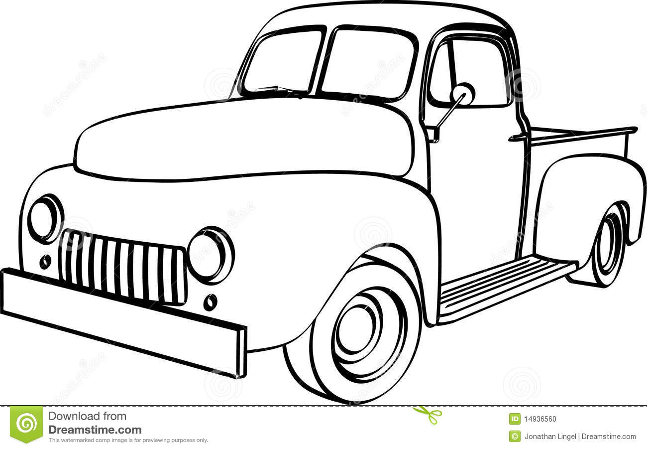 Vector Drawing Of 1940 S Style Pick Up Truck