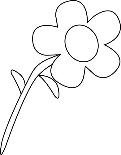 Black And White Flower Clip Art   Black And White Flower Image