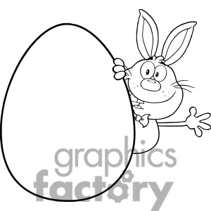Black And White Rabbit Drawing Empty Egg Carton Clipart Black