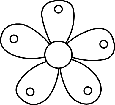 Black And White Single Garden Flower Clip Art   Black And White Single    
