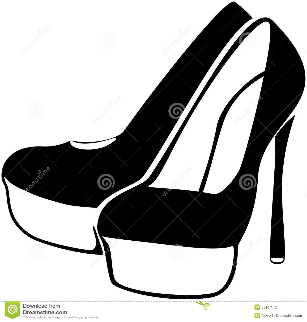 Black High Heel Shoes Isolated On White Stock Photography   Image