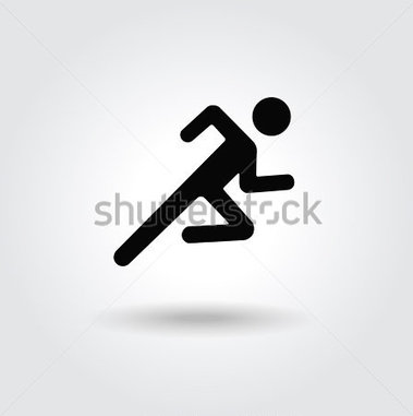 Browse   Sports   Recreation   Running Man Icon White Black Silhouette