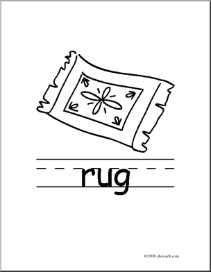 Clip Art  Basic Words  Rug B W  Poster    Preview 1