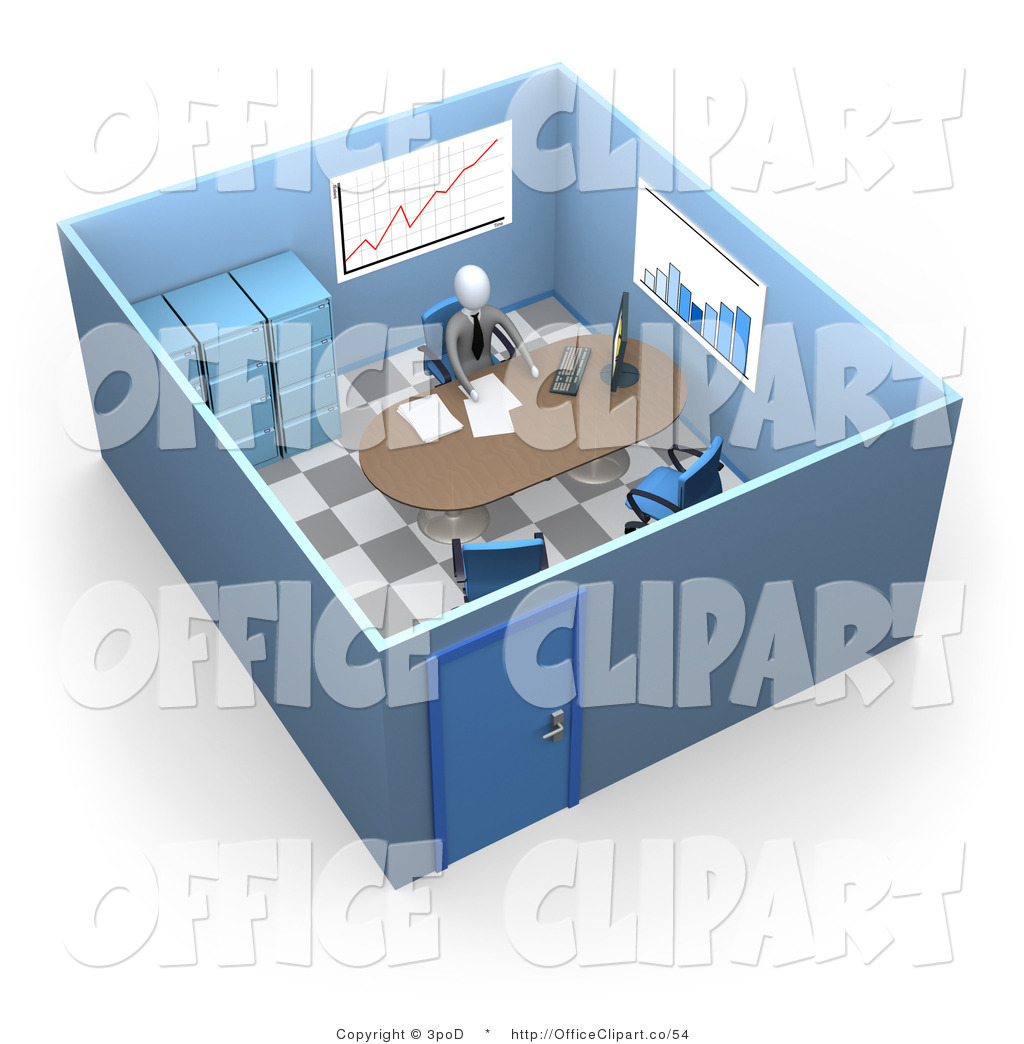 Clip Art Of A Busy Boss Or Manager Businessman In A Suit And Tie    
