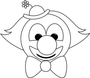 Clown Clipart Image   Funny Clown In Black And White For Drawing Or