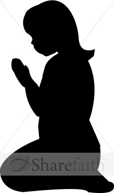 Girl Silhouette Kneeling   Prayer Clipart
