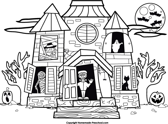 Home   Free Clipart   Halloween Clipart   Haunted House Friends
