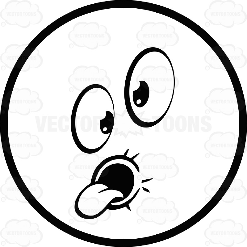 Large Eyed Black And White Smiley Face Emoticon Goofy Face With Round
