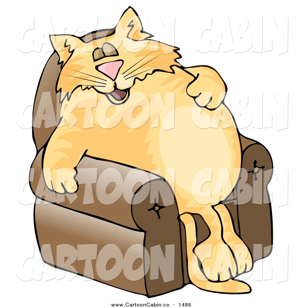 Larger Preview  Cartoon Illustration Of An Anthropomorphic Cat Napping
