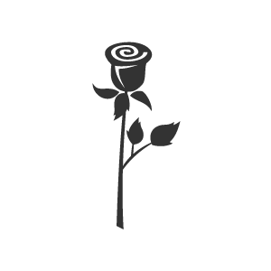 Of Flower Clipart   Black Cute Lonely Rose With White Background