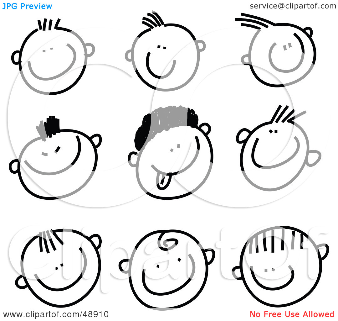 Rf  Clipart Illustration Of A Digital Collage Of Black And White Happy