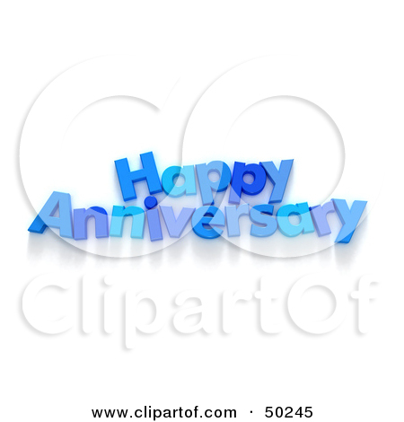 Royalty Free  Rf  3d Clipart Illustration Of A Blue Happy Anniversary
