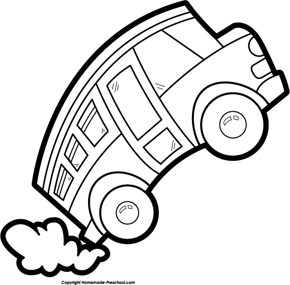 School Bus Clip Art Black And White Cpa School Bus Racing Bw Png