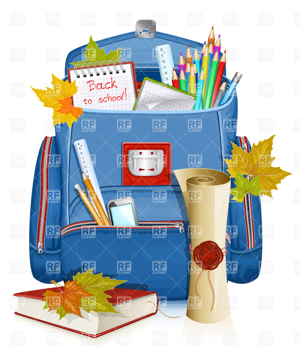 Back To School   School Bag With Education Objects Download Royalty    