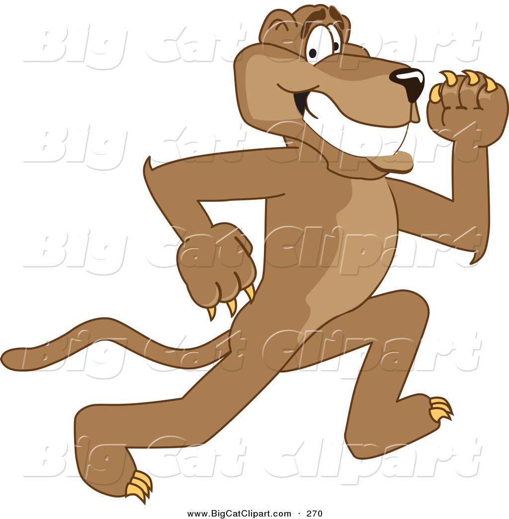 Big Cat Cartoon Vector Clipart Of A Grinning Cougar Mascot Character